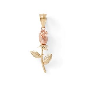 Rose Charm in 10K Two-Tone Gold